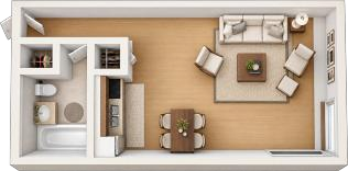 522 Dryden Road · Studio original brochure floor plan