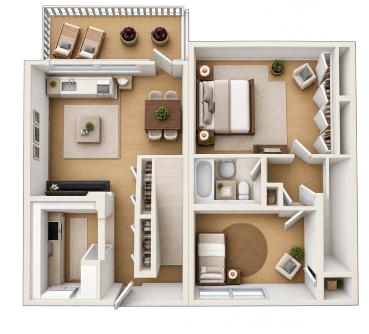 100 Fairview Square · 2 bedrooms original brochure floor plan